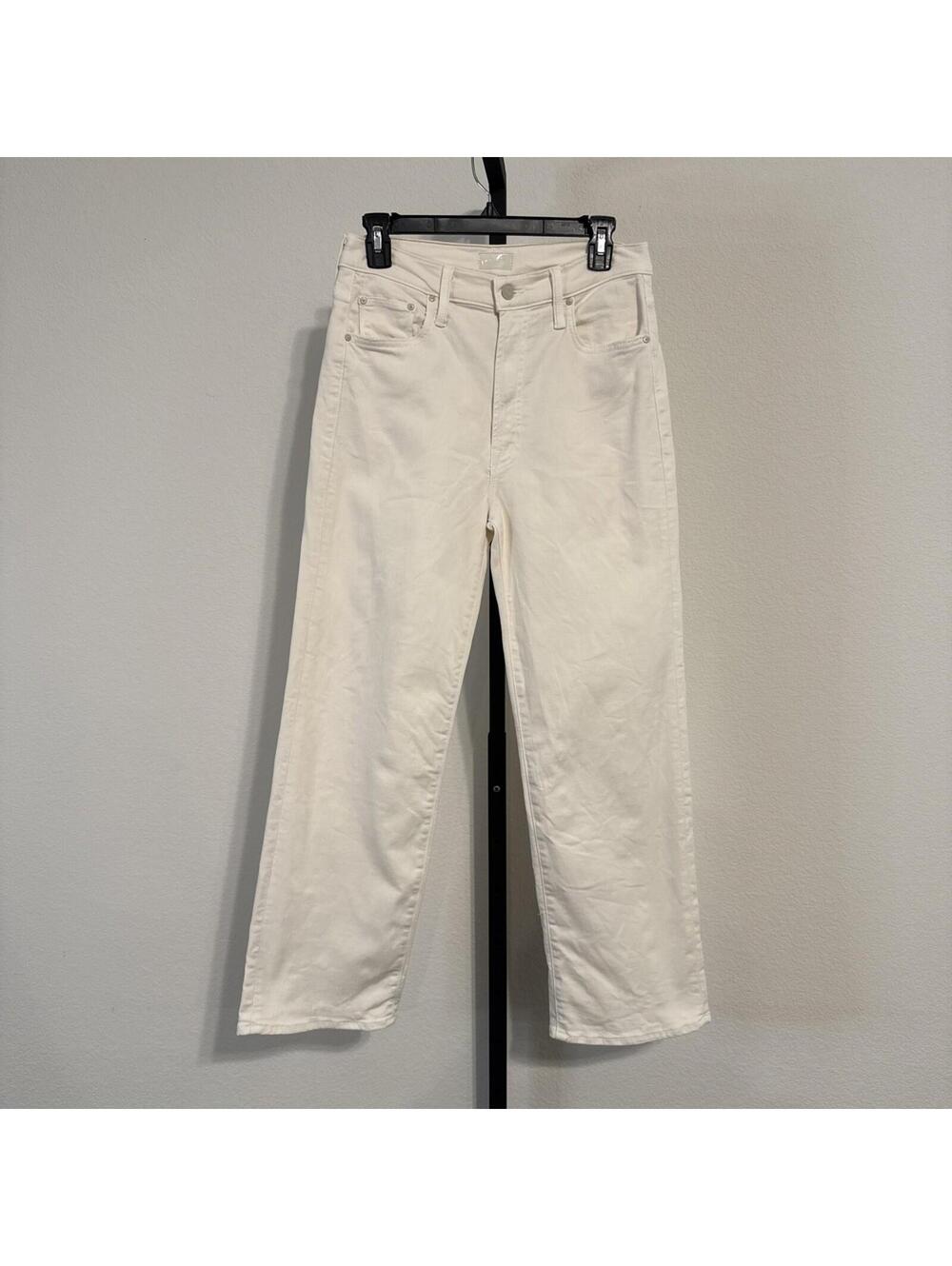 MOTHER The Rambler High-Rise Zip Ankle Jeans in Cream Puff - Size 28 - Picture 2 of 15